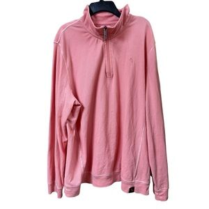 Margaritaville 1/4 Quarter Zip Sweatshirt Salmon Peach Cotton Mens XL